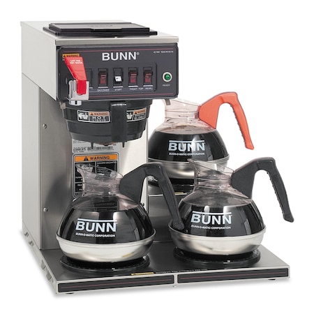 Bunn Black Drip 3.9 gal. Automatic Coffeemaker, 3 Burner, SS, Black 12950.0212